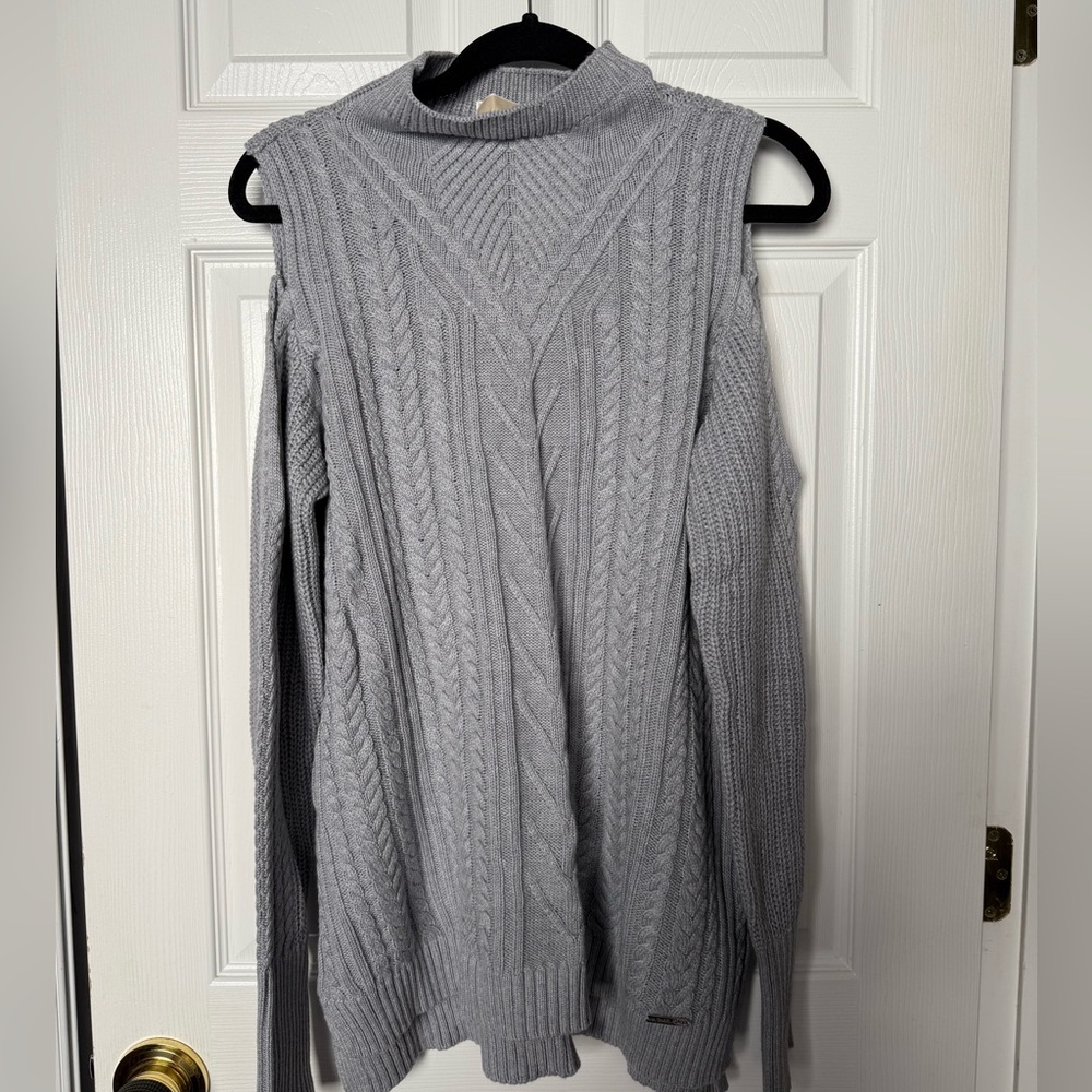 Blue/grey Michael Kors cold shoulder sweater  in size XL